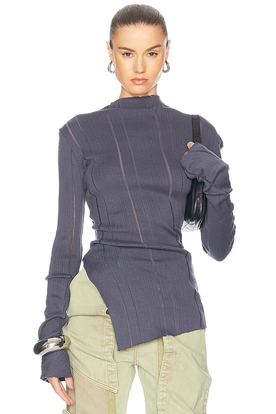 Long Sleeve Top With Slit