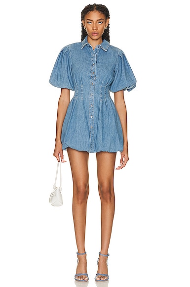 JONATHAN SIMKHAI STANDARD Ciara Denim Shirting Dress in Blue