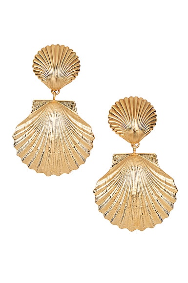 Jennifer Behr Siren Earrings in Metallic Gold