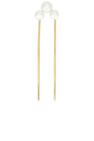 Jennifer Behr Gretel Hair Pin in Gold & Pearl
