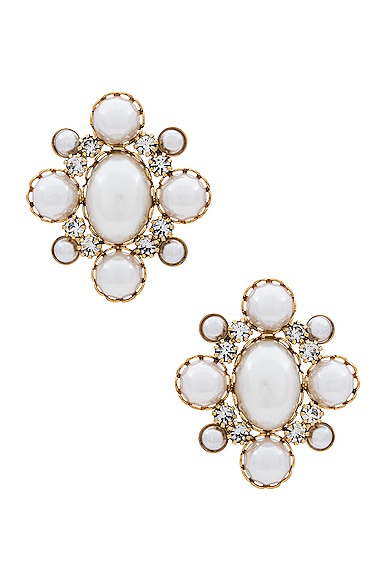 Shop Jennifer Behr Jubilee Earrings In Gold Pearl