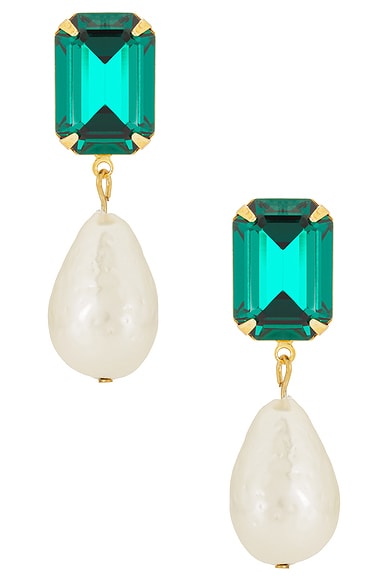 Jennifer Behr Liana Earrings in Emerald