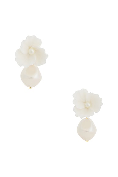 Jennifer Behr Clarabel Earrings in Cream