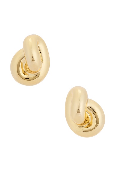 Jennifer Fisher Small Knot Stud Earrings in Yellow Gold