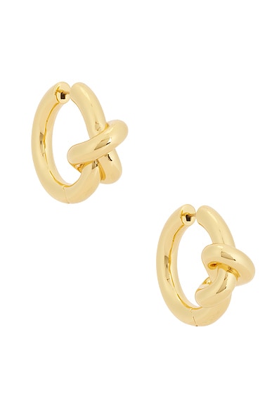 Jennifer Fisher Knot Huggie Earrings in Yellow Gold