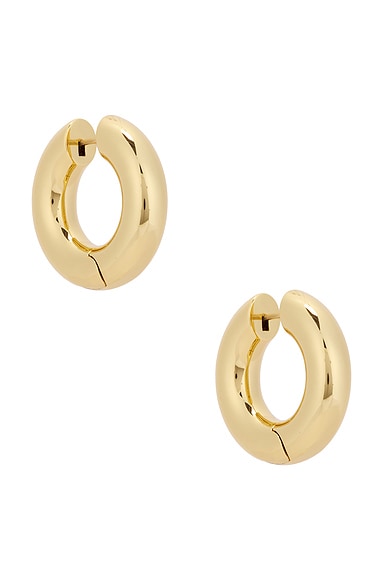 Jennifer Fisher Samira Hinged Micro Huggie Earrings in Yellow Gold