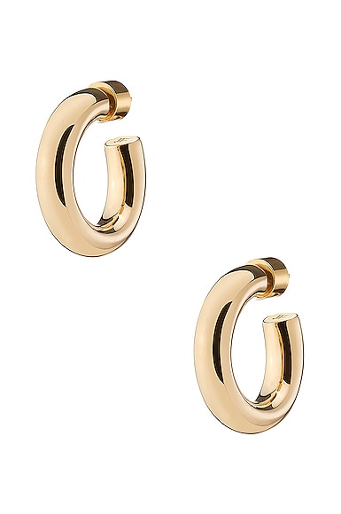 Shop Jennifer Fisher Samira Huggie Earrings In 10k Yellow Gold Plated Brass