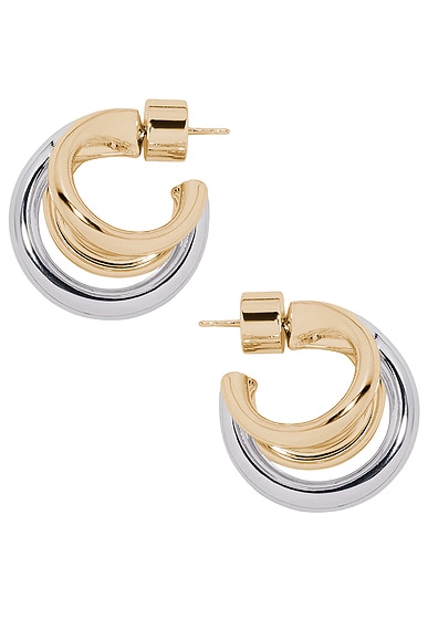 Jennifer Fisher Triple Lilly Huggie Earrings in Two Tone