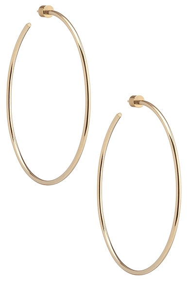 Jennifer Fisher Thread Hoop Earrings In 10k Yellow Gold Plated Brass