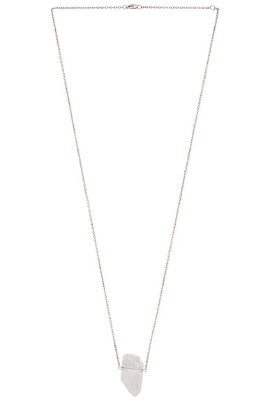 Large Crystal Quartz Gold Bar Necklace