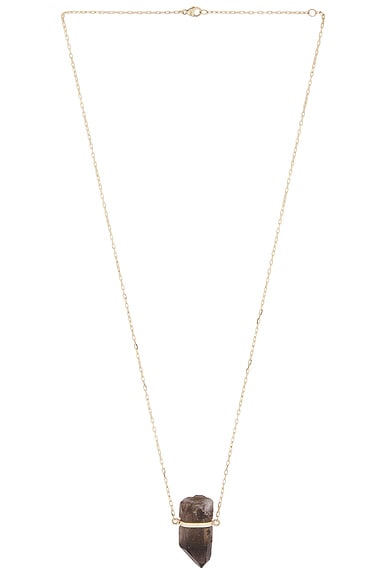 Smokey Quartz Gold Bar Necklace