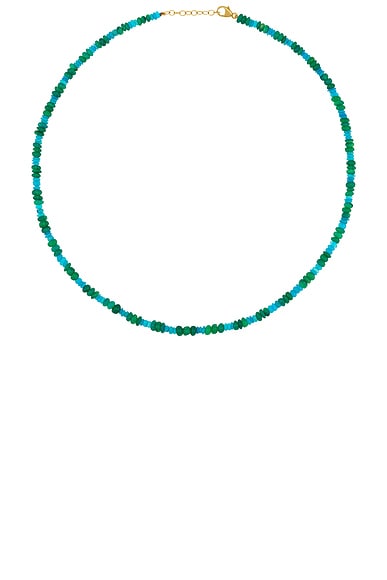 Jia Jia Mini Blue Green Stripe Opal Necklace in Blue & Green