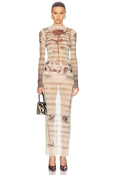 2024新発 MARINIERE TATTOO Gaultier Paul Jean ドレス Black Ecru, - ワンピース