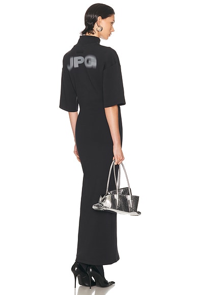 Jean Paul Gaultier High Neck Long Dress in Dark Grey