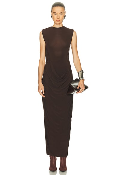 ワンピース JeanPaul GAULTIER FW25 'Water' dress (2503WDR028M004P 5557) Mesh High Neck Long Dress Water Print | The Webster