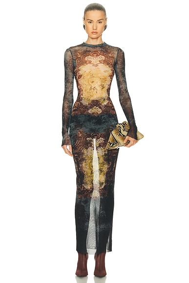 Medaillon Printed Long Dress