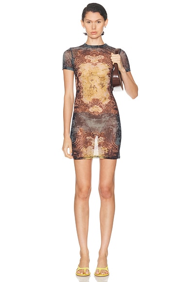 Medaillon Printed Short Dress
