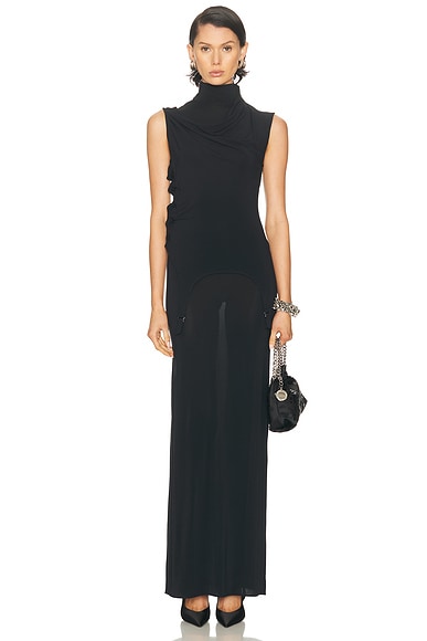 Jean Paul Gaultier Lingerie Garter Long Dress in Dark Navy
