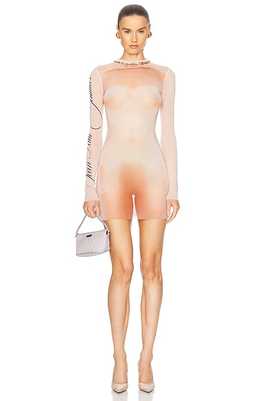 Jean Paul Gaultier Le Classique Short Dress in Pale Pink & Dusty Pink