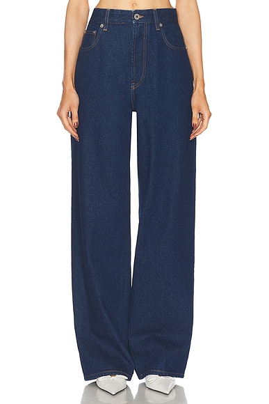 Loewe High Waisted Wide Leg in Denim | FWRD Loewe High Waisted Wide Leg in Denim | FWRD