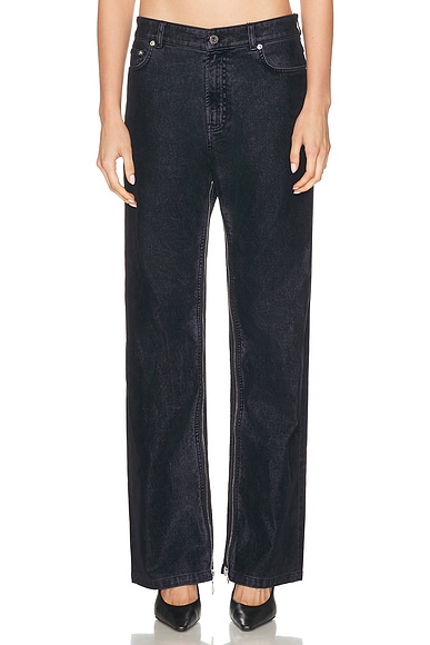 Jean Paul Gaultier Inseam Zip Detail Flock Pant in Navy