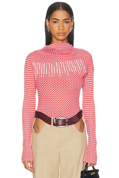 Jean Paul Gaultier Turtleneck Sweater in White & Red