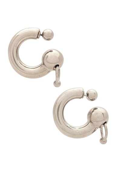 Shop Jean Paul Gaultier Large Earrings In Silver
