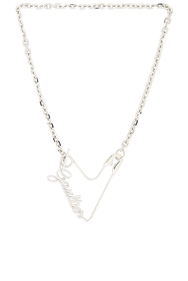 Heart Safety Pin Necklace