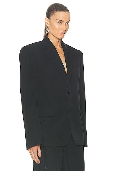 Shop Jean Paul Gaultier Corset Details Tailored Jacket In Black