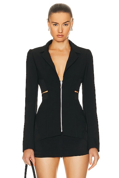 Jean Paul Gaultier X KNWLS Embroidered Detail Suit Jacket in Black
