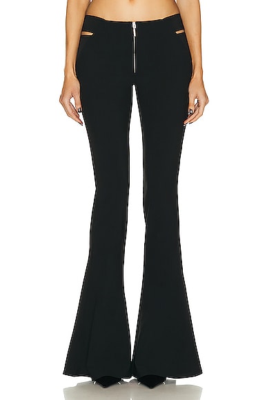 X KNWLS Embroidered Flare Trouser in Black