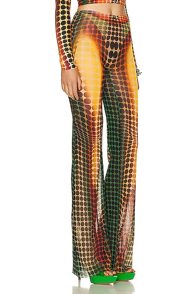 Jean Paul Gaultier Brown Dots Lounge Pants In Orange Blue & Brown