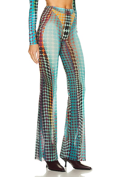 Jean Paul Gaultier The Blue Dot-print Leggings In Blue  Purple  & Yellow