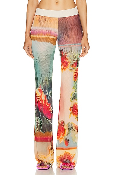 Printed Patchwork Flare Trouser