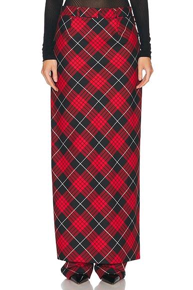 Jean Paul Gaultier Tartan Pant Skirt in Red, Black, & White