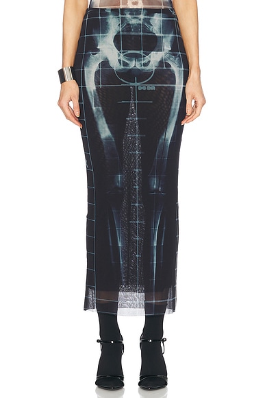 Jean Paul Gaultier Squeletor Skirt in Black, Navy, & Light Blue