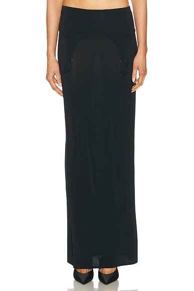 Jean Paul Gaultier Lingerie Garter Long Skirt in Dark Navy