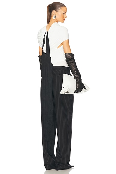 Jean Paul Gaultier Fringed Double Layer Top in White & Black