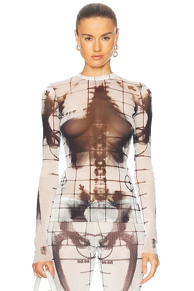Jean Paul Gaultier Squeletor Top in White & Black