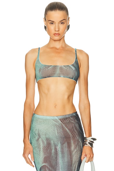 Jean Paul Gaultier Water Bra Top in Indigo & Vintage Blue