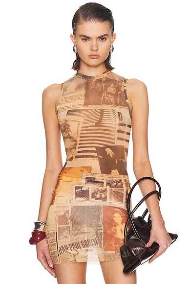 Mesh Printed Journal Tank Top