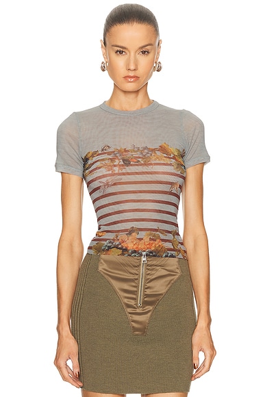 Mesh Printed Marini&eacute;re Grape Baby Tee