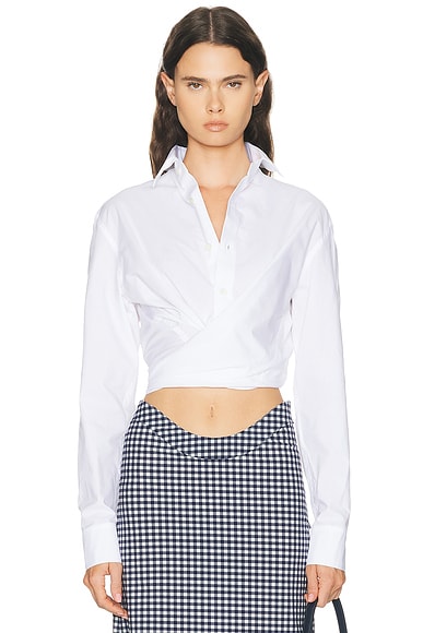 Cropped Button Up Top
