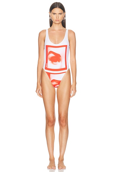 Eyes Printed One Piece Swimsuit