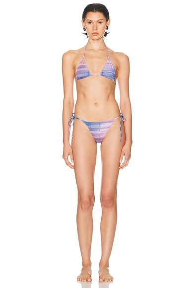 Jean Paul Gaultier Air Bikini Set in Light Blue, Blue, & Peach