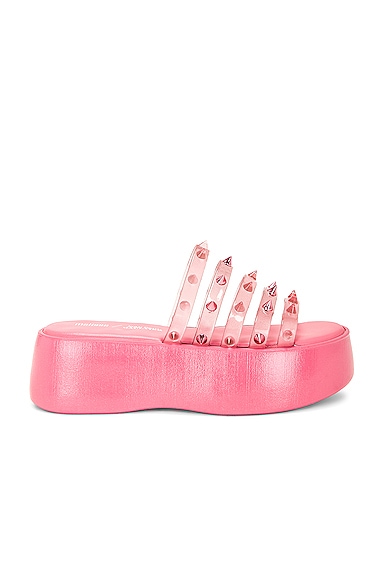 Shop Jean Paul Gaultier X Melissa Becky Punk Love Slide In Pink