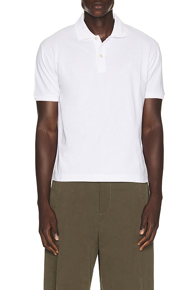 Jil Sander Short Sleeve Polo in Optic White