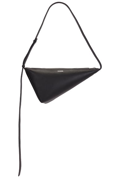 Jil Sander Triangle Crossbody in Black