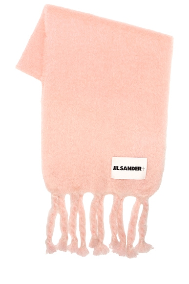 Jil Sander Logo Plain Scarf in Pink