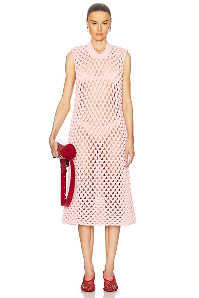 Jil Sander Sleeveless Crew Neck Dress in Cotton Candy